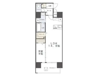 レジェンド黒崎(1LDK/3階)の間取り写真