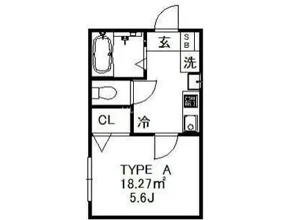 BELLE NOIRE K(1K/2階)の間取り写真