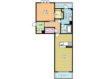 シャーメゾンVIVACE(1LDK/3階)の間取り写真