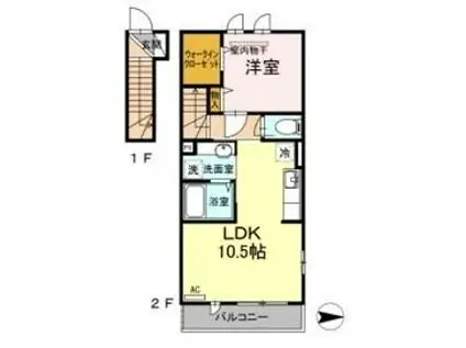 HOGAR CA&65287LIDO(1LDK/2階)の間取り写真