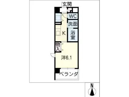 イーストCOURT SAKURABASHI(1K/6階)の間取り写真