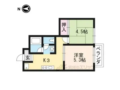 アメニティナナA(2K/1階)の間取り写真