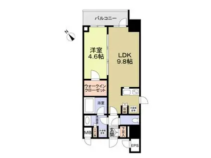 EEL馬車道(1LDK/7階)の間取り写真