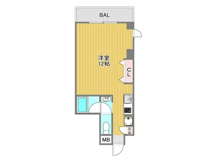 HNBマンション(ワンルーム/2階)の間取り写真