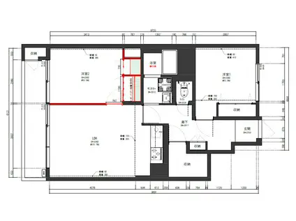 玉川サンケイハウス北棟(2LDK/7階)の間取り写真