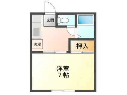 内丸ハイツ(1K/1階)の間取り写真