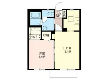 ベルデュールⅢ(1LDK/2階)の間取り写真