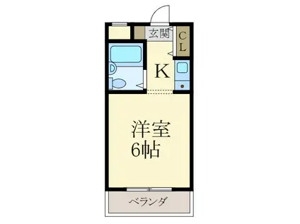 ソレール丸橋(1K/8階)の間取り写真