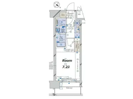 コンシェリア豊洲マスターズヴィラ(1K/2階)の間取り写真