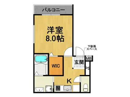 フジパレス宝塚小林2番館(1K/2階)の間取り写真