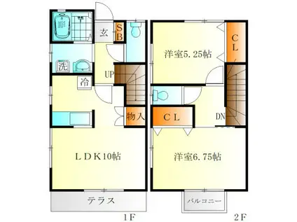 リードハウスII(2LDK/1階)の間取り写真