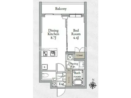 LIVE CASA千鳥町(1DK/2階)の間取り写真