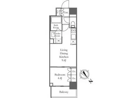 TS-COURT日本橋浜町(1LDK/2階)の間取り写真