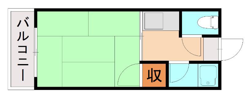 メゾンドリバティーB(1K/2階)の間取り写真