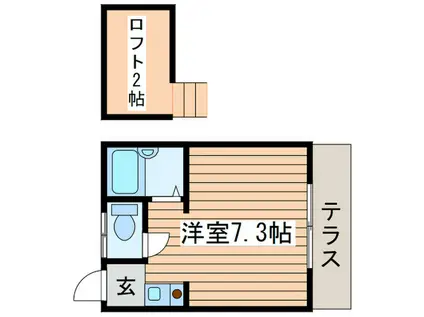 桜ハイツ(ワンルーム/1階)の間取り写真
