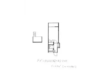 メゾンFUJI(1K/2階)の間取り写真