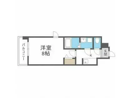 エスレジデンス大橋フルッス(1K/3階)の間取り写真