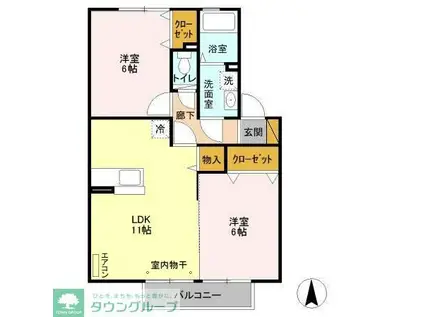 グレイスコート(2LDK/2階)の間取り写真