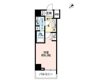 プレール・ドゥーク中板橋(1K/8階)の間取り写真