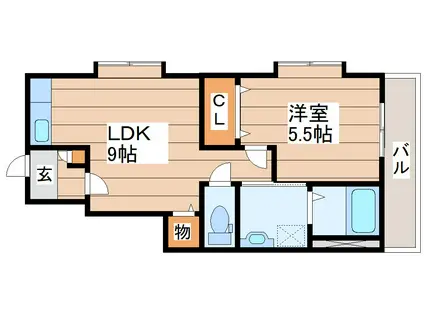 サクセス黒松(1LDK/1階)の間取り写真