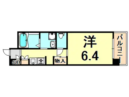 ロジュマンヴェールB棟(1K/4階)の間取り写真