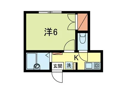 メゾンローリエ・U(1K/2階)の間取り写真