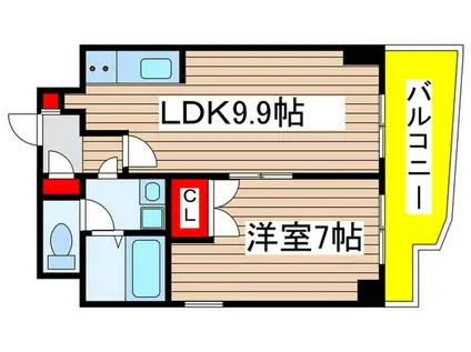 サンリヴァーメゾン(1LDK/7階)の間取り写真