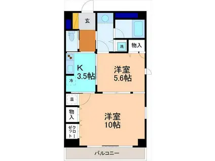 ファーストレーベン彦三ANNEX(2K/3階)の間取り写真