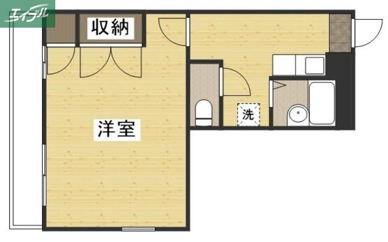 パレスTAKENAMI(1K/1階)の間取り写真
