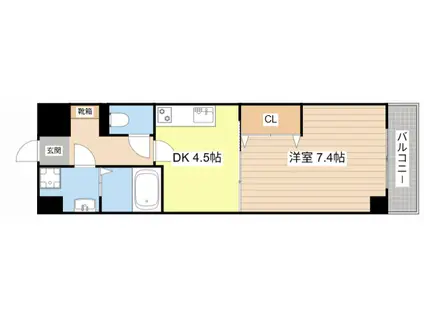 ルナソル(1DK/6階)の間取り写真