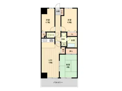 ガーデンシティ金沢文庫(3LDK/4階)の間取り写真