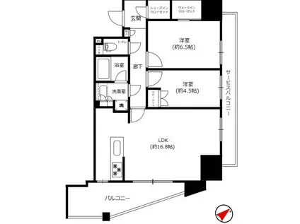 レーベン川口元郷STA.FRONT(2LDK/10階)の間取り写真