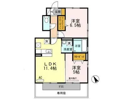 フルラージュ(2LDK/1階)の間取り写真