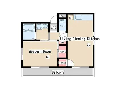 コンフォート名谷III(1LDK/2階)の間取り写真