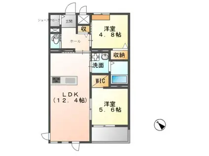 コンフォートレジデンスII(2LDK/2階)の間取り写真