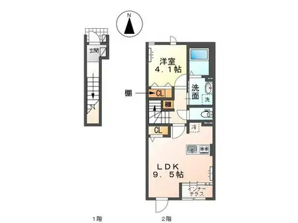 NEXUS12(1LDK/2階)の間取り写真