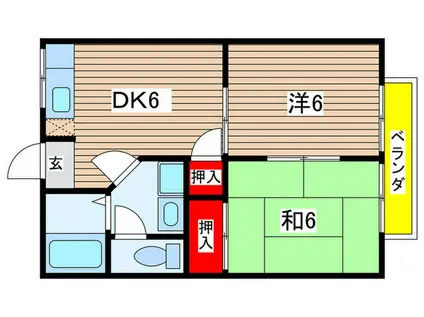 コンフォート21(2DK/2階)の間取り写真