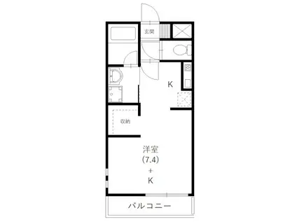 ララヒルズ PART1(ワンルーム/1階)の間取り写真