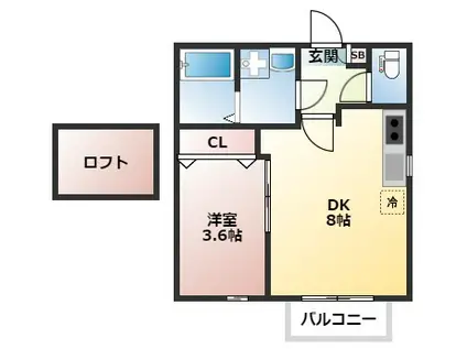 ELB上十条(1DK/2階)の間取り写真