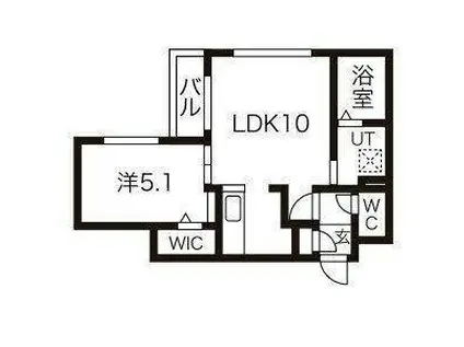 プレオン ウエストロカ(1LDK/4階)の間取り写真