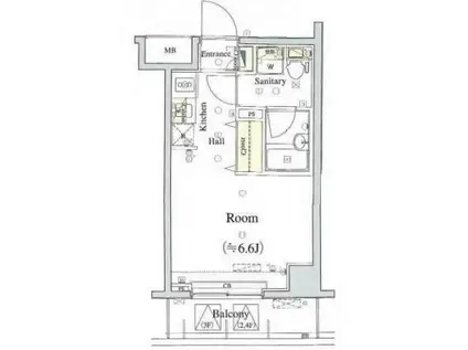 ARTESSIMO LINK BREZZA(ワンルーム/4階)の間取り写真