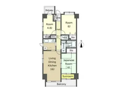 グラーサ・グランペール(3LDK/6階)の間取り写真