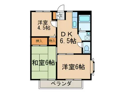 グリーンシテイ(3DK/2階)の間取り写真