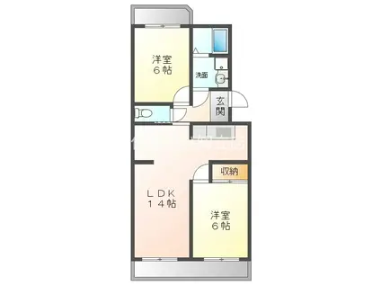 SUMMER BREEZE II(2LDK/1階)の間取り写真