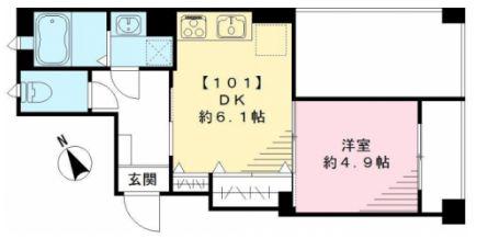 ラシーネ荻窪(1DK/1階)の間取り写真