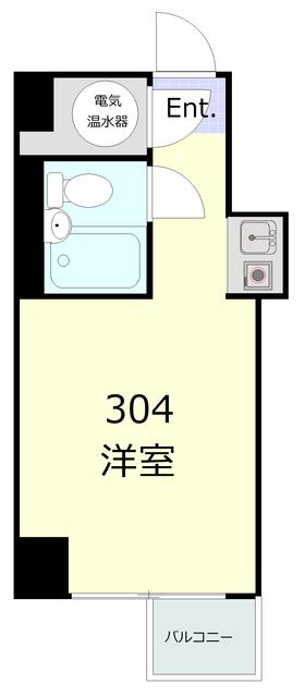 ハイツ芝大門(ワンルーム/3階)の間取り写真