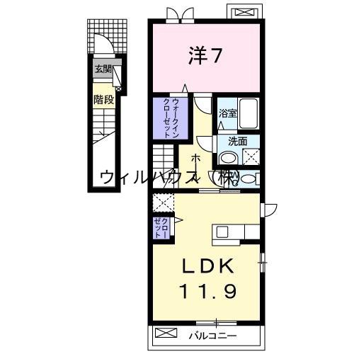 ブリッサNT(1LDK/2階)の間取り写真