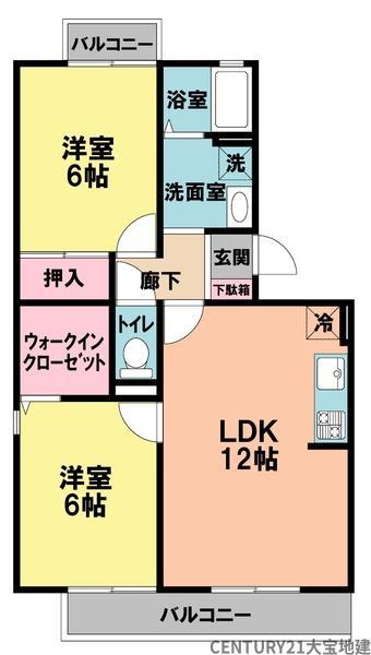 アーバンペアⅠ(3DK/1階)の間取り写真