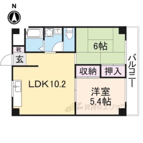メゾンファミーユ(2LDK/3階)の間取り写真