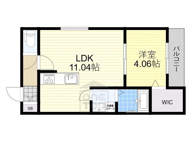 イル・フィオーレ一津屋(1LDK/1階)の間取り写真